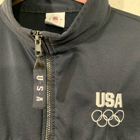 USA Olympic Commitee Navy Fleece Zip Front Jacket - Picture 2 of 7